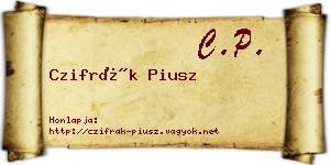 Czifrák Piusz névjegykártya